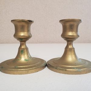 Vintage Brass Candle Stick Set